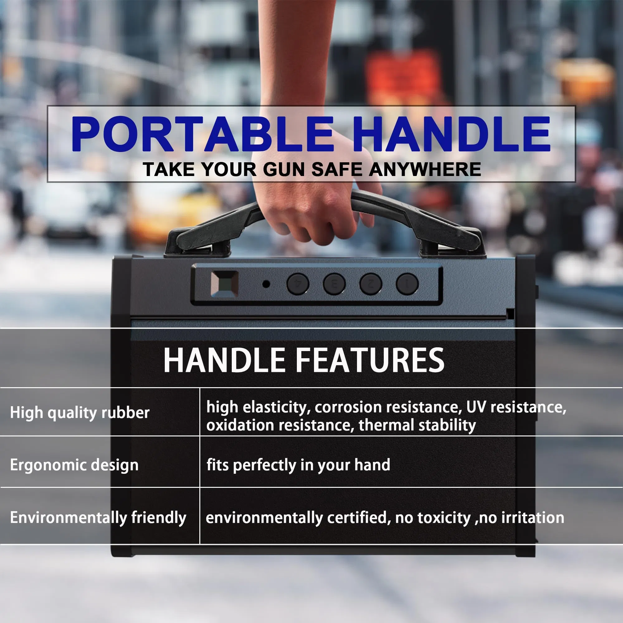 Portable Small Treadlock Digital Gun Pistol Handgun Firearm Fingerprint Biometric Safe Box Hidden Security Box