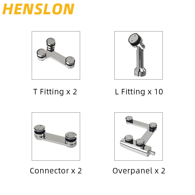 Stainless Steel Door Roller Connector for Building Tempered Clear 8mm 10mm Bright Colored Glass