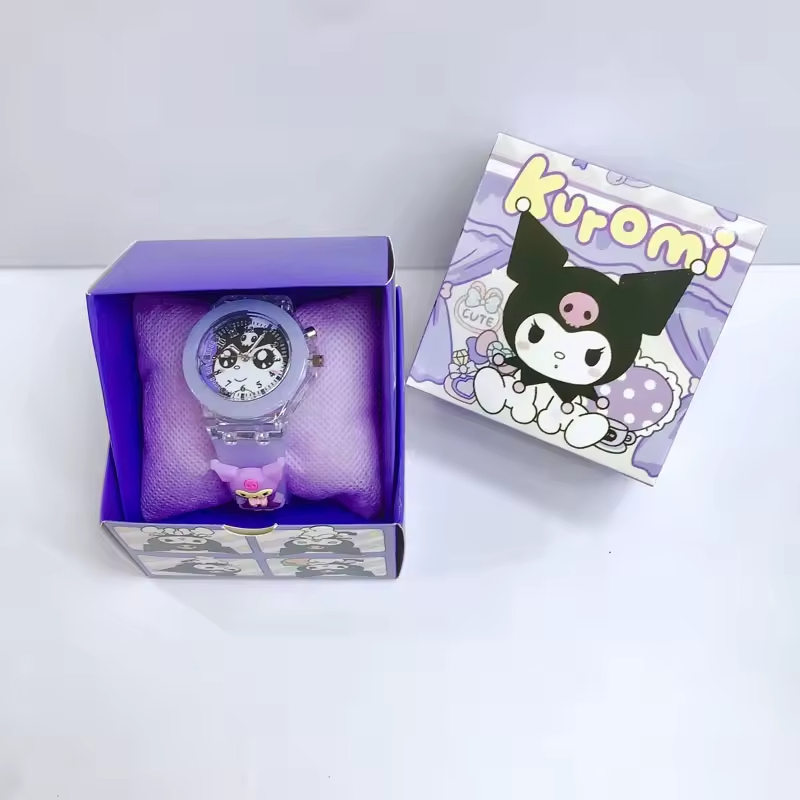 Kids Watch Children Cartoon Watch with Box Watch Birthday Gift Hello Kitty Kuromi Mymelody Kids Watch with Box Set for Girl Boys Gifts