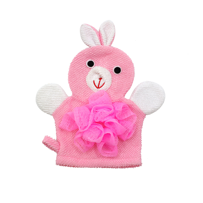 Cute Cartoon Baby Bath Sponge Gentle Exfoliating Bath Glove