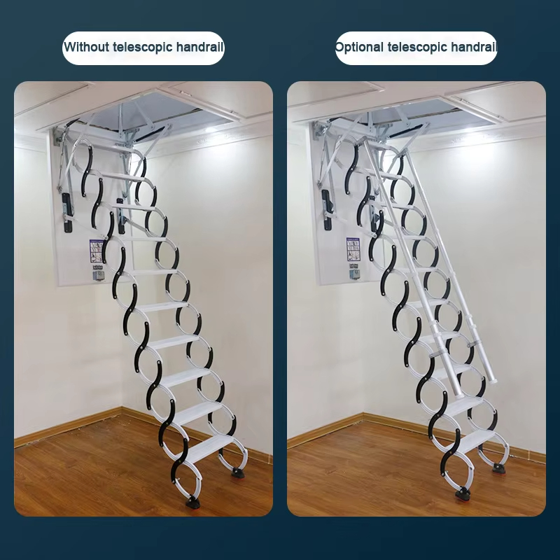 Indoor Loft Ladder Ceiling Mounted Manually Operated Retractable Attic Extending Stairs