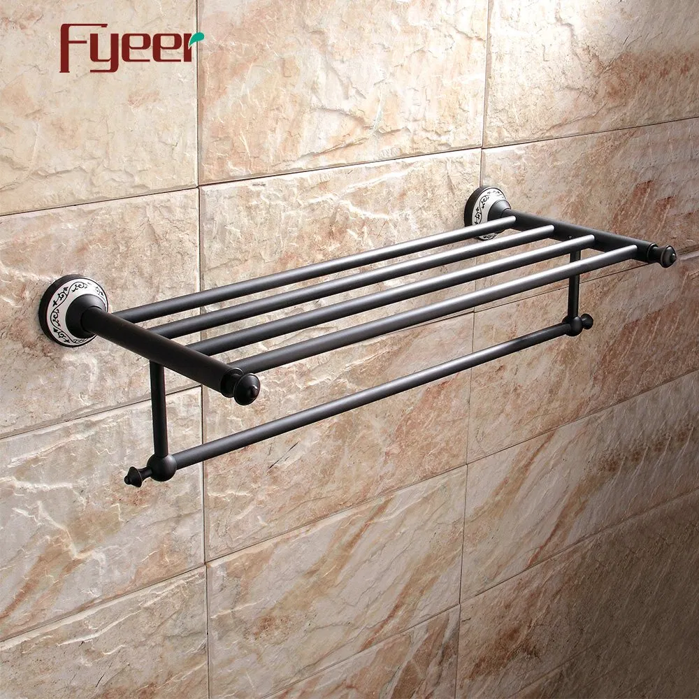 Классический черный полотенцедержатель Fyeer из латуни