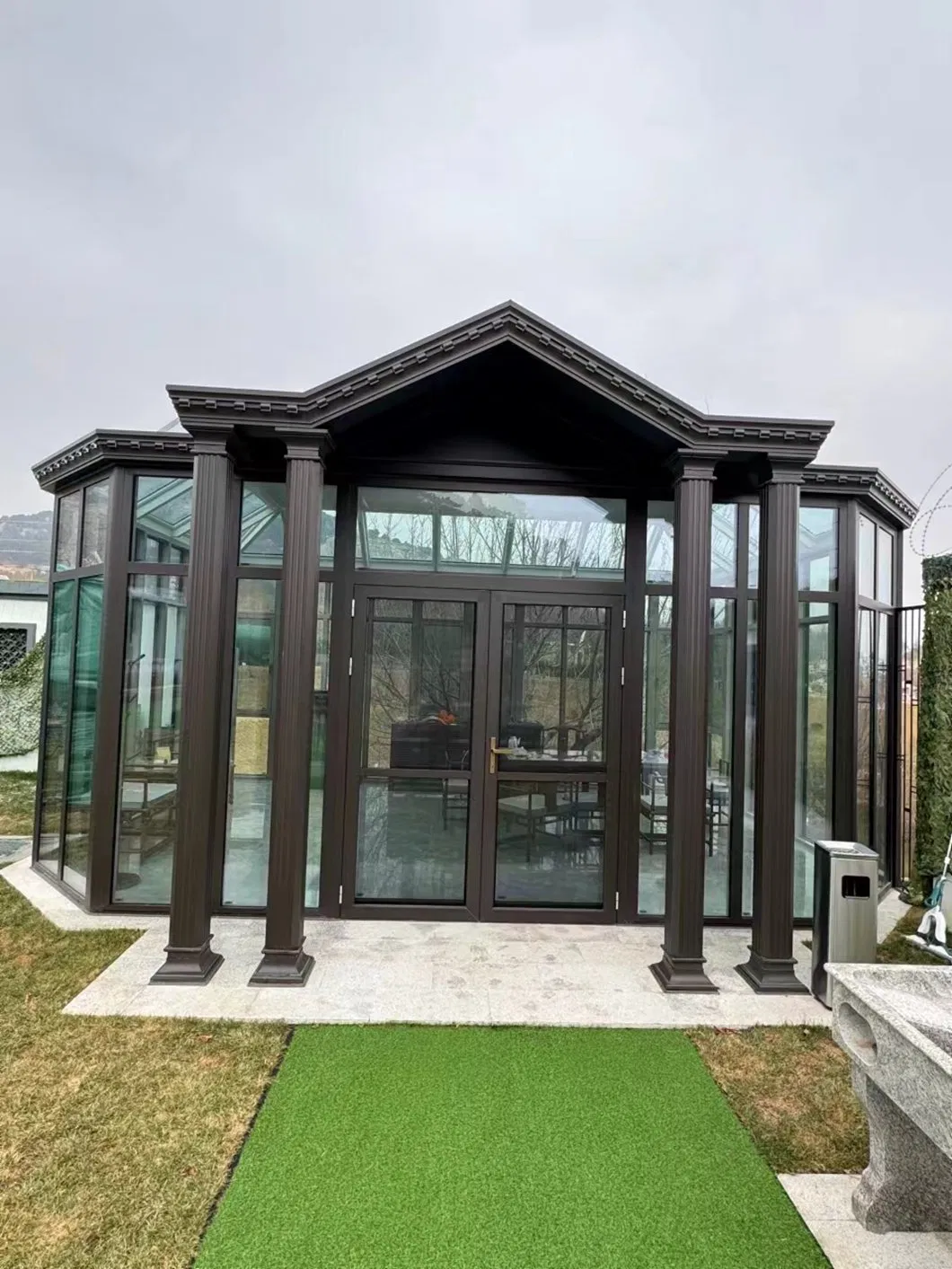 Baiyiyuan Sunroom Modern Aluminum Glass Door Garden Sunroom Porch Enclosures Backyard Conservatory