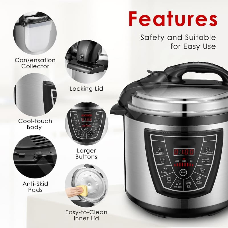 Select From 3L 4L 5L 6L 8L 10L 12L Models, Each a Multi-Function Cooker for Your Home Kitchen Appliances