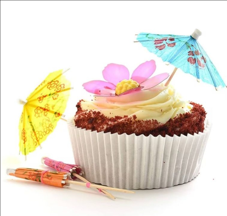 Hawaii-Style Dessert Cocktail Decoration Toothpicks, Disposable Bamboo Flower-Shaped Toothpick Bar Accessories