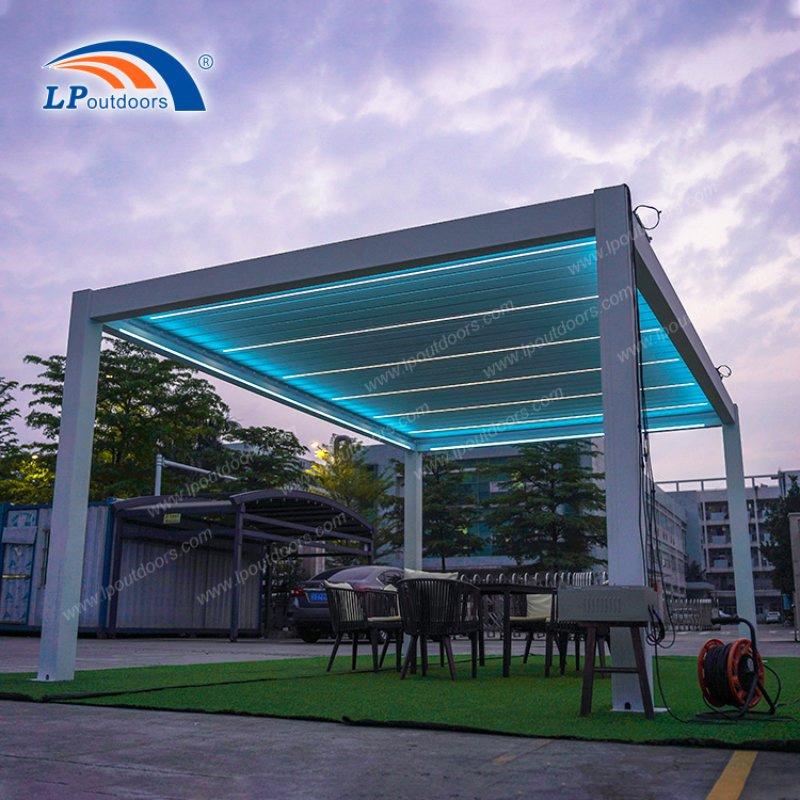 Versatile 13X20FT Motorized Aluminum Pergola with Elegant LED Lighting