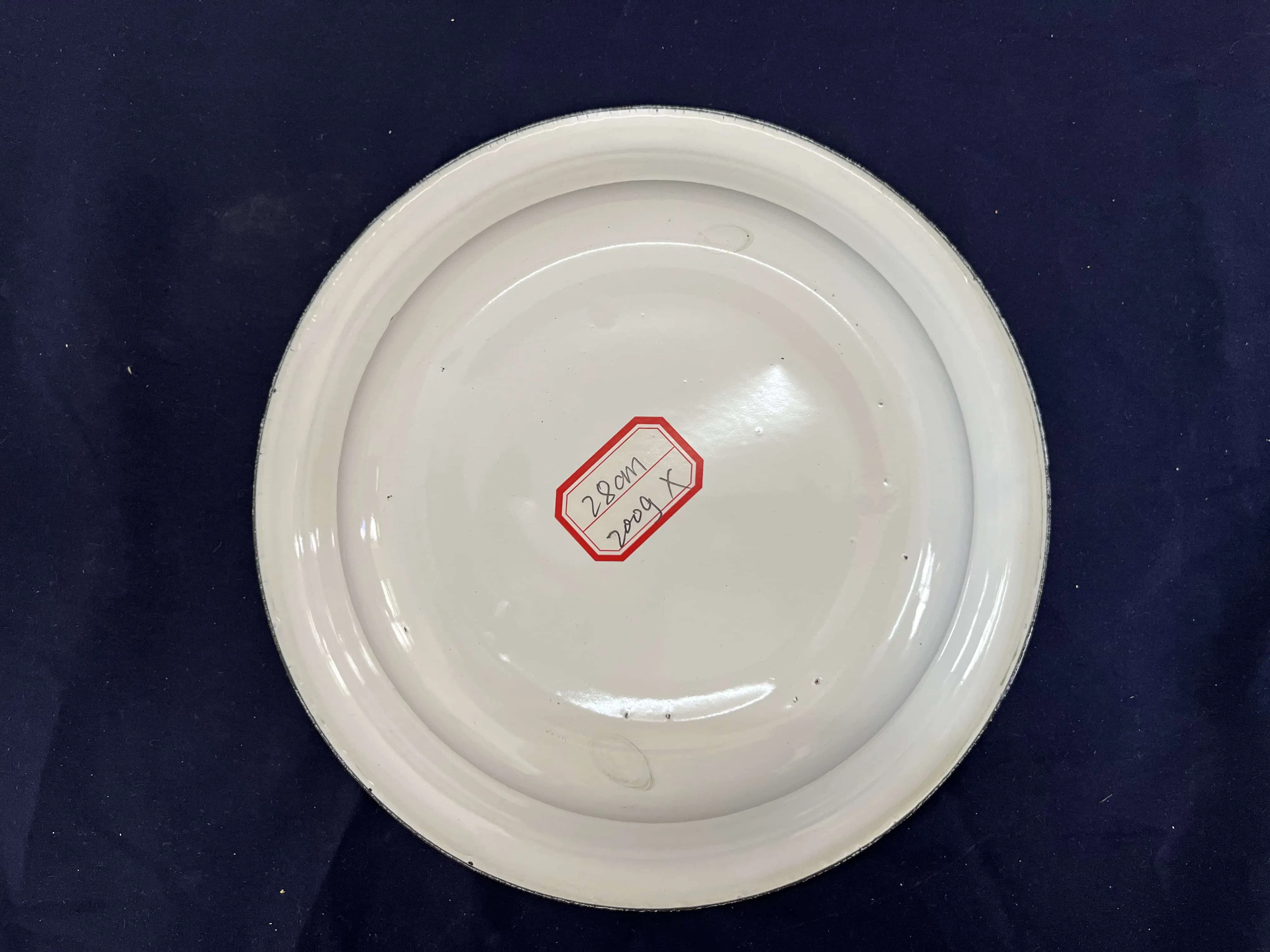 White Edge Color Basin Bottom Print Shallow Mouth Enamel Basin Sets Can Be Customized