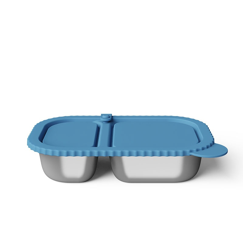 Sustainable 304 Stainless Steel Lunch Box with Silicone Lids