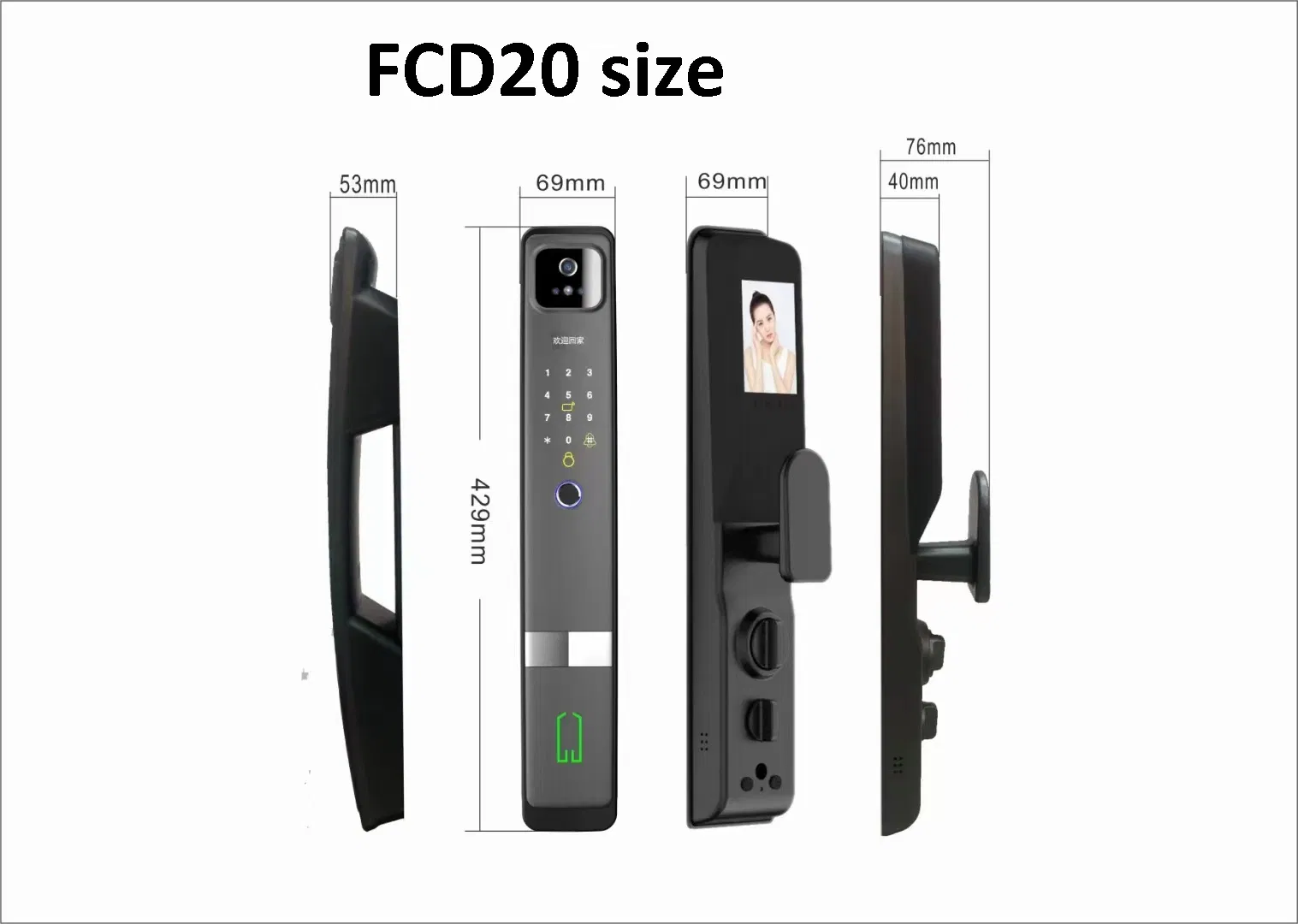 WiFi Tuya APP Camera Monitor Screen Mobile NFC Remote Control Fingerprint Door Lock