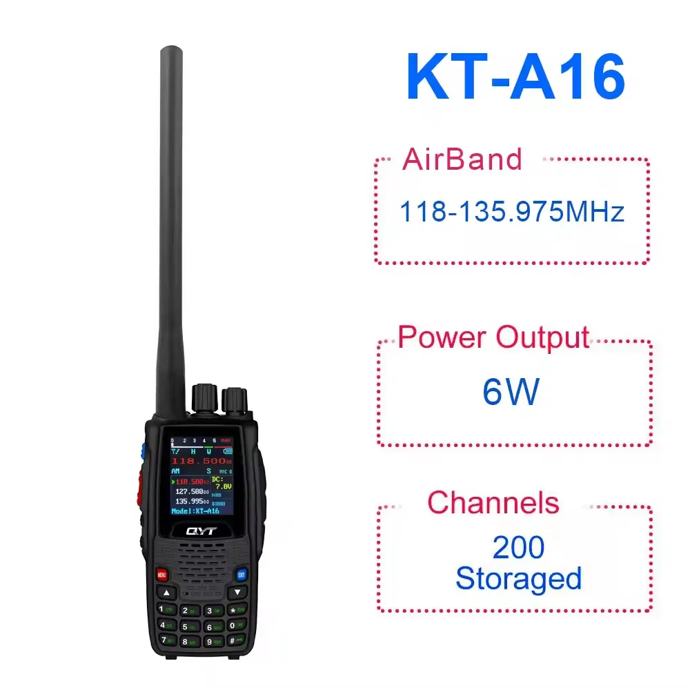 Портативная рация Qyt KT-A16 Air Band 6Вт, 200 каналов