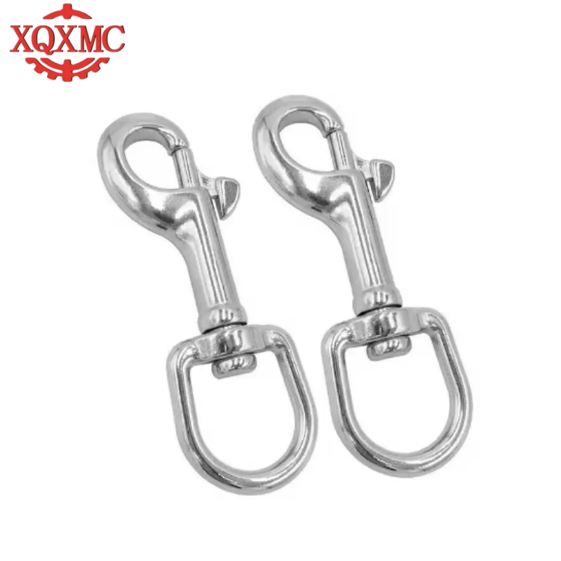 Stainless Steel 316 Swivel Ring Buckle Metal Hook Dog Leash Clip Keychain