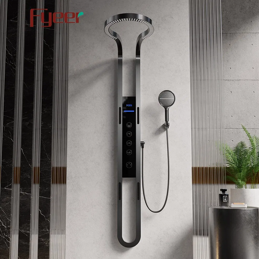 Fyeer Gun Grey 304ss Digital Sprinkler Shower System Panel