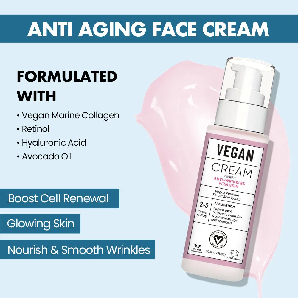 Vegan Anti-Aging Face Cream with Retinol and Collagen
