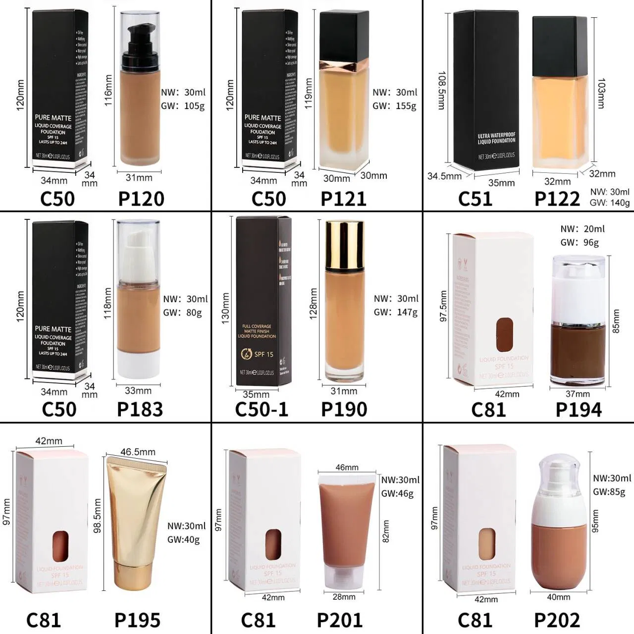 Hot Selling Natural Finish Foundation Private Label Liquid Foundation Makeup