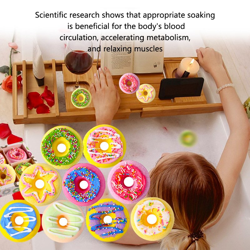 Wholesale Doughnut Bubble Bath Ball Aromatherapy Essential Oil Ball Gift Set Organic SPA Bubble