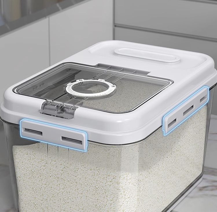 Multi Functional Pet Food Storage Box Snack Container Rice Barrel with Measuring Cup