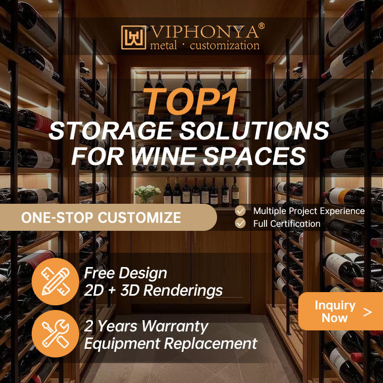 Customizable Cella Wine Tower with Golden Frame Design