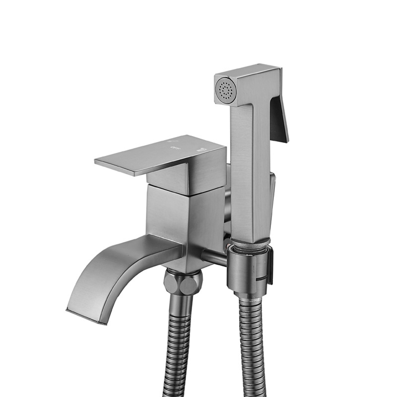 Brass Single - Cold Faucet with a Bidet Sprayer.