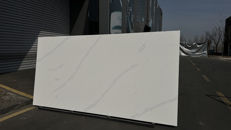 Artificial Stone Zero Silica White Calacatta Marble and Granite Look Quartz Stone Quartz Countertop