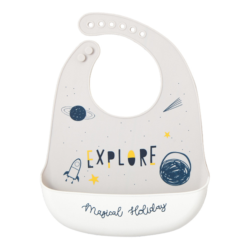 Factory Price Silica Gel Non-Slip Fit Closely Reusable Home Care Baby Bib