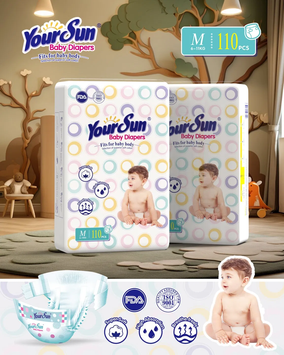 Подгузники Yoursun Premium для комфорта и защиты