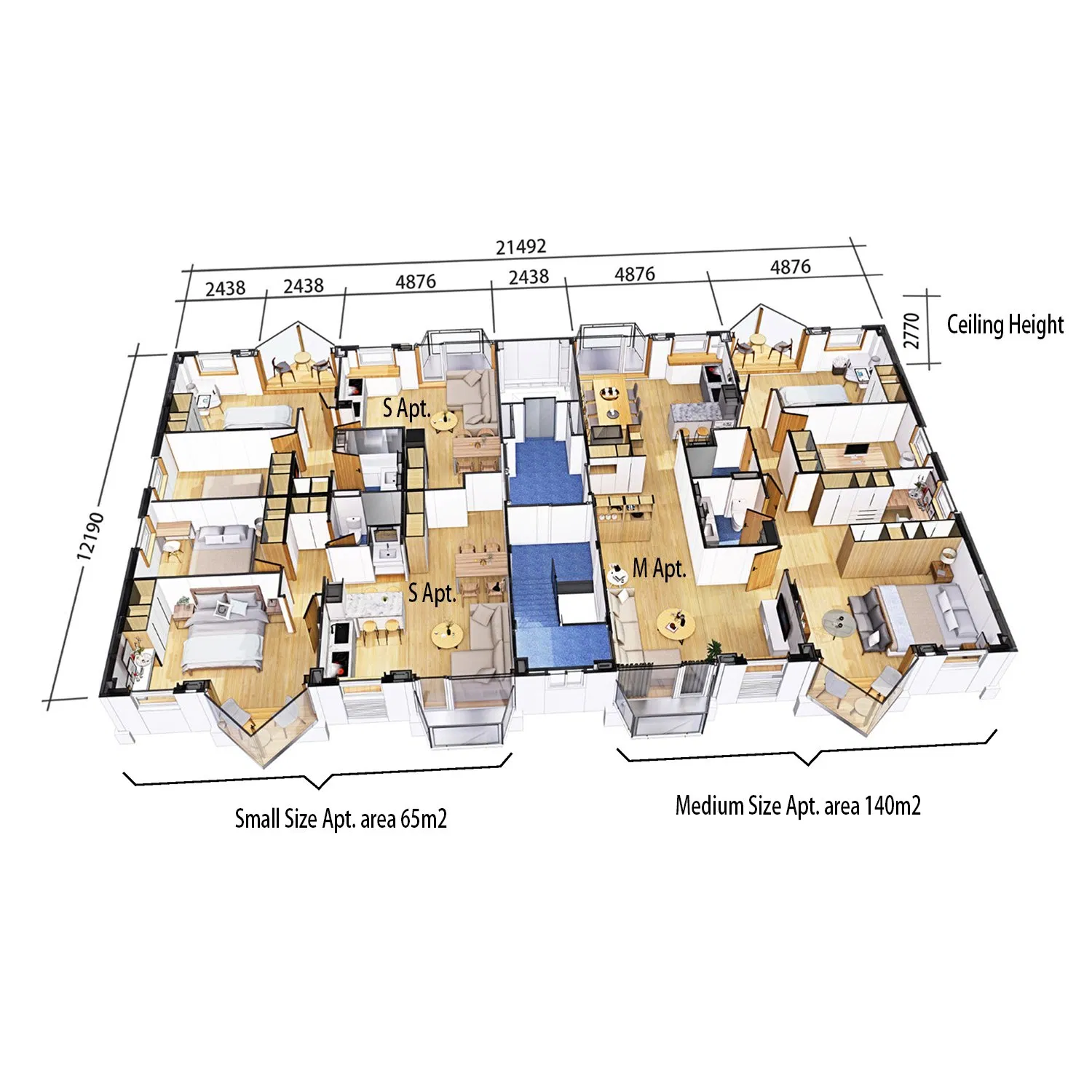 Fast Setup Stainless Steel Building Apartment Medium Small Size Apartment or Studio MID-Rise or High-Rise Tailored Construction Ssb60 Earthquake Proof Resistant