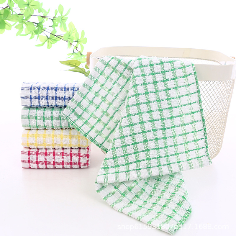 Wholesale Low-Price Pure Cotton Yarn-Dyed Checkered Kitchen Tea Towels and Hand Towels