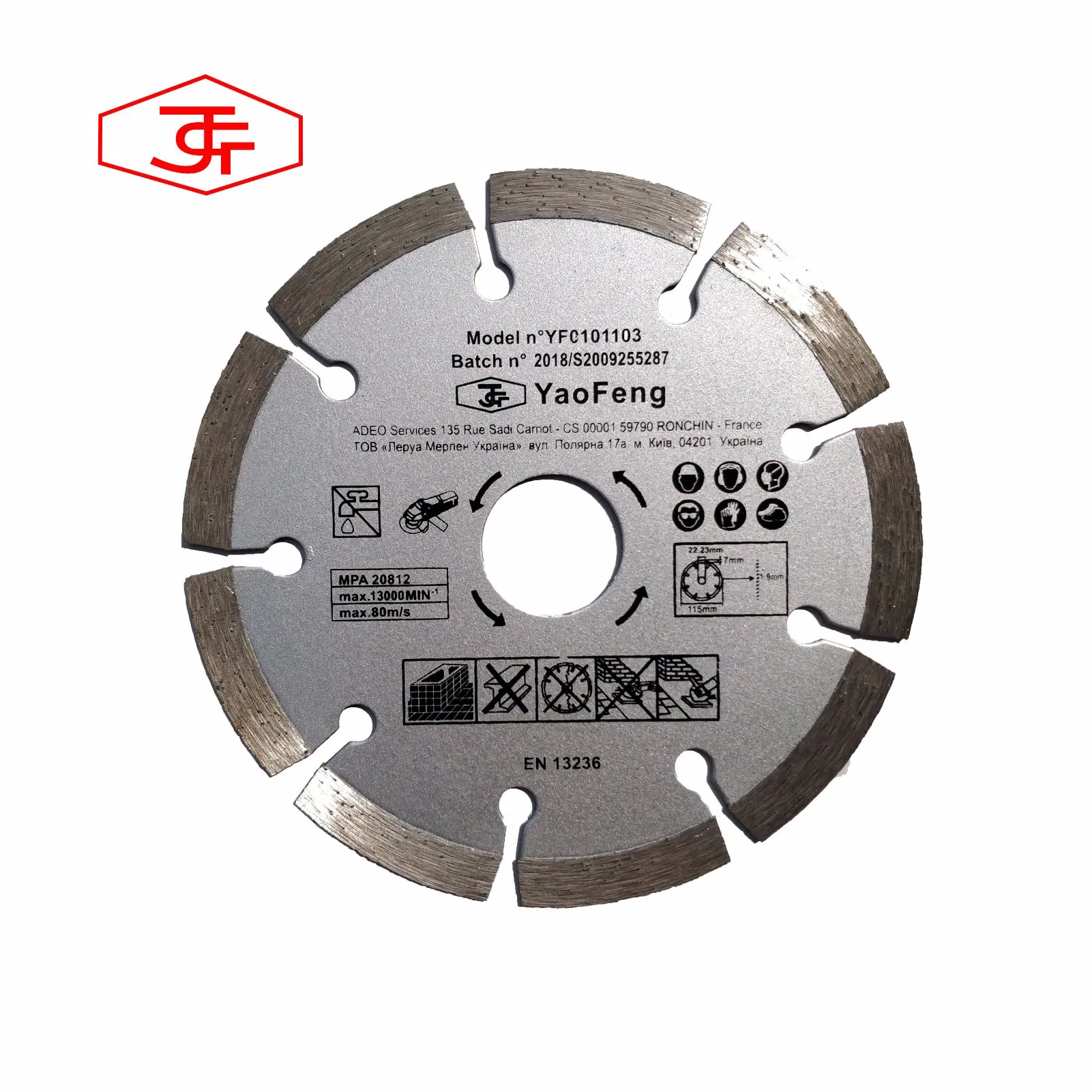 Cold-Pressed Segmented Diamond Disc Saw Blade for Dry Cutting