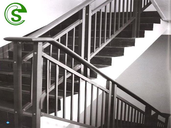Powder Coated Good Quality Interior Black Stair Handrail Balustrade Railing