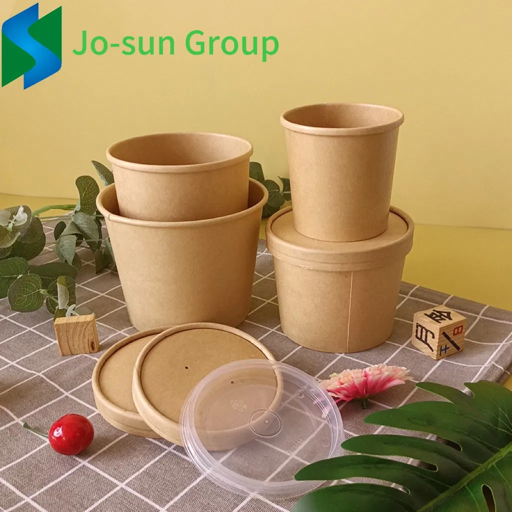 Jo-Sun 8 Oz 12 Oz 16 Oz 32 Oz with Coating Kraft Brown Bucket with Lids