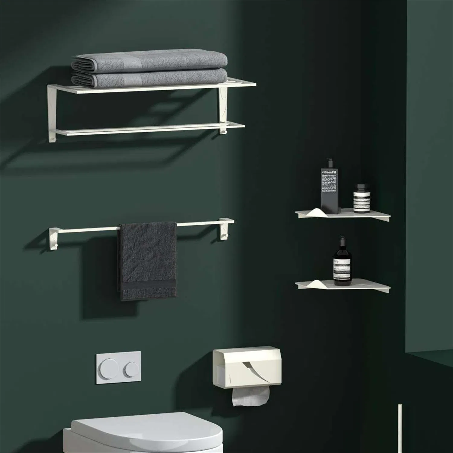 Modern Design Fancy 5 Piece Set Aviation Aluminum Bathroom Accessory