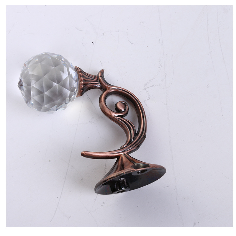 Best Quality Diamond Curtain Hook Crystal Hook with Zinc Alloy Round Head Metal Tieback