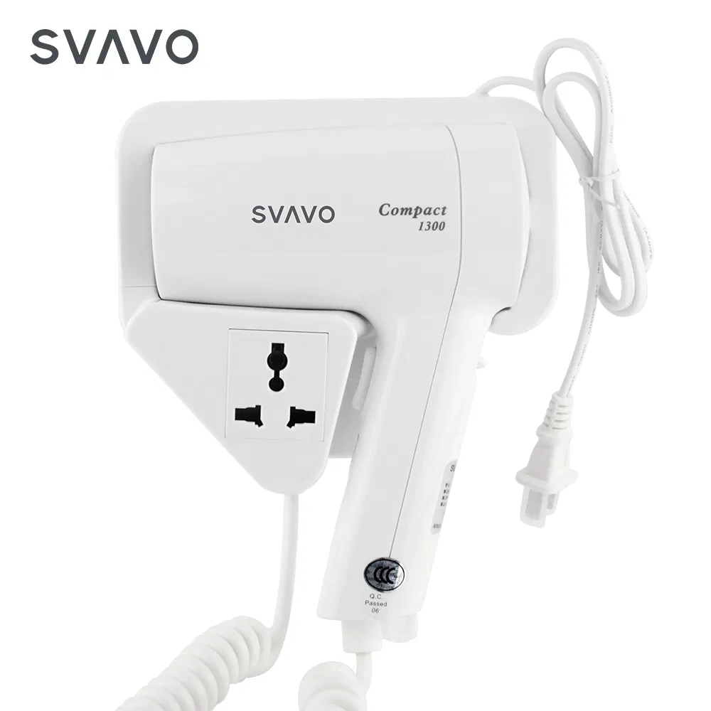 Professional Hotel Bathroom Wall Mounted 1300-Watt Negative Ion Electric Hair Dryer