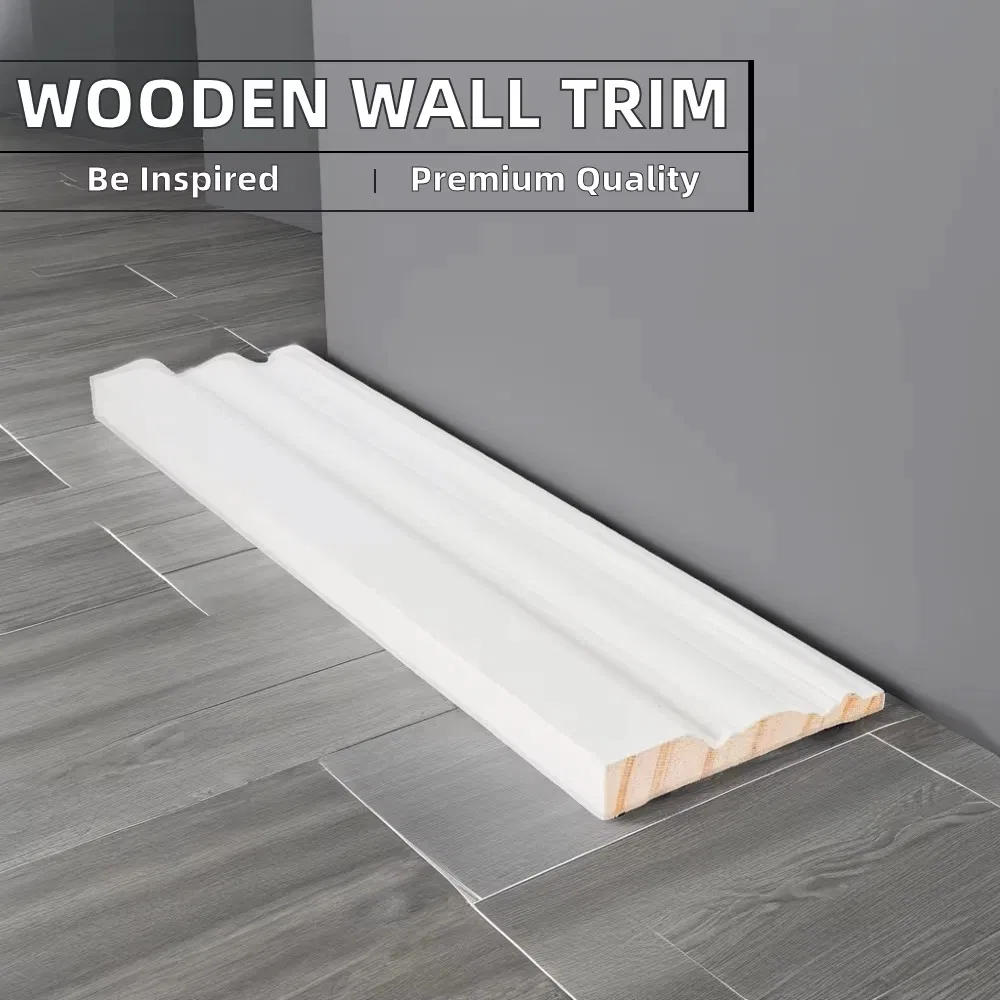Wall Skirting Changyuan Decoration Material Customized Primed MDF and Solid Wood Wood Door Stop Molding Wall Trim Baseboard Mouldings