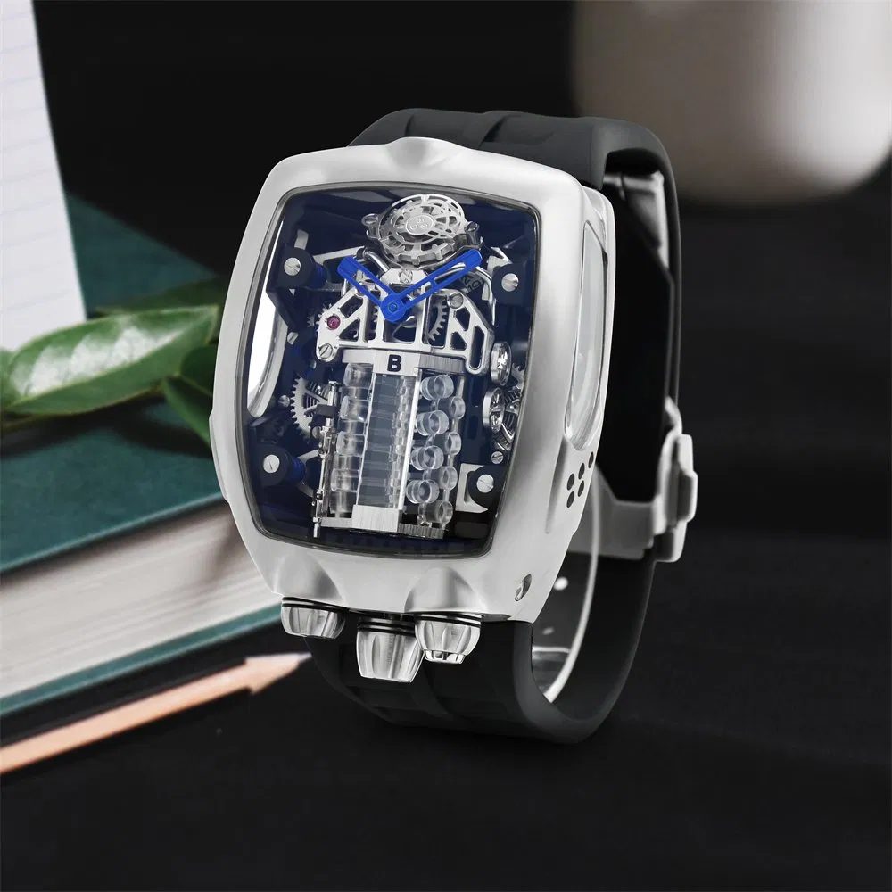 Wholesale Transparent Mechanical Watches Men Luxury Bewell Skeleton Stainless Steel Wrist Watch Men Custom Logo Automatic Watches Mens