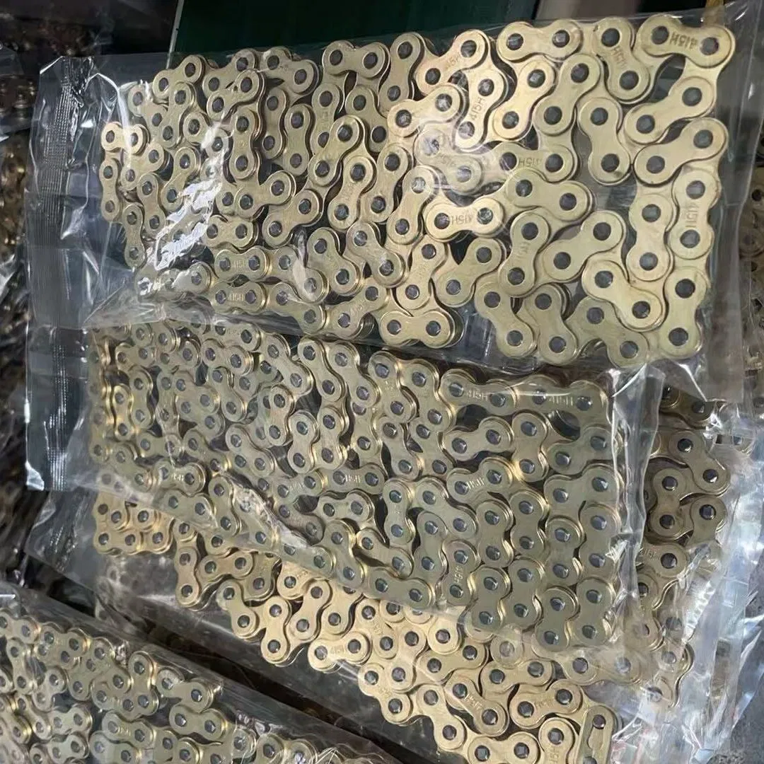High Quality Precision Hardware Agricultural Motorcycle Roller Gold Chain (415/415H)