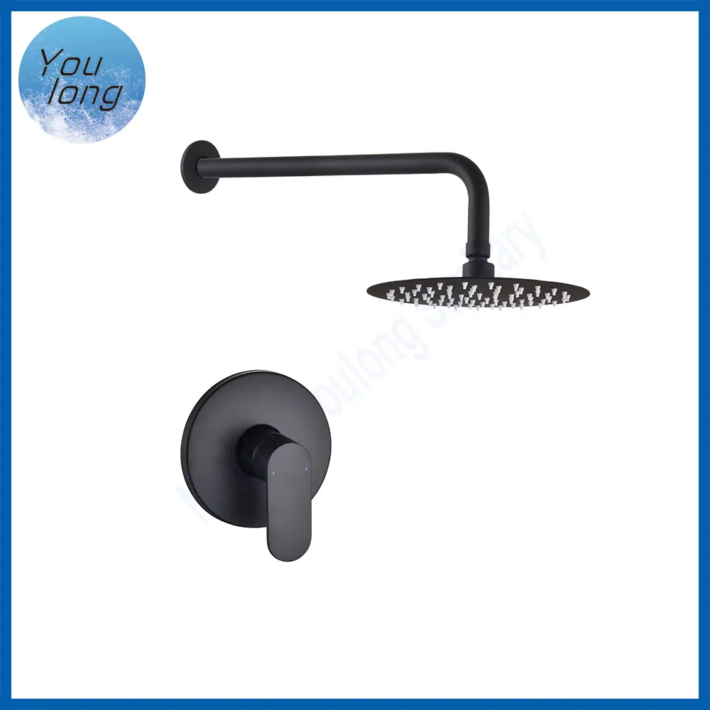 Economic Round Concealed Shower Head Set Modern Wall Mounted Bathroom Shower Faucet Set