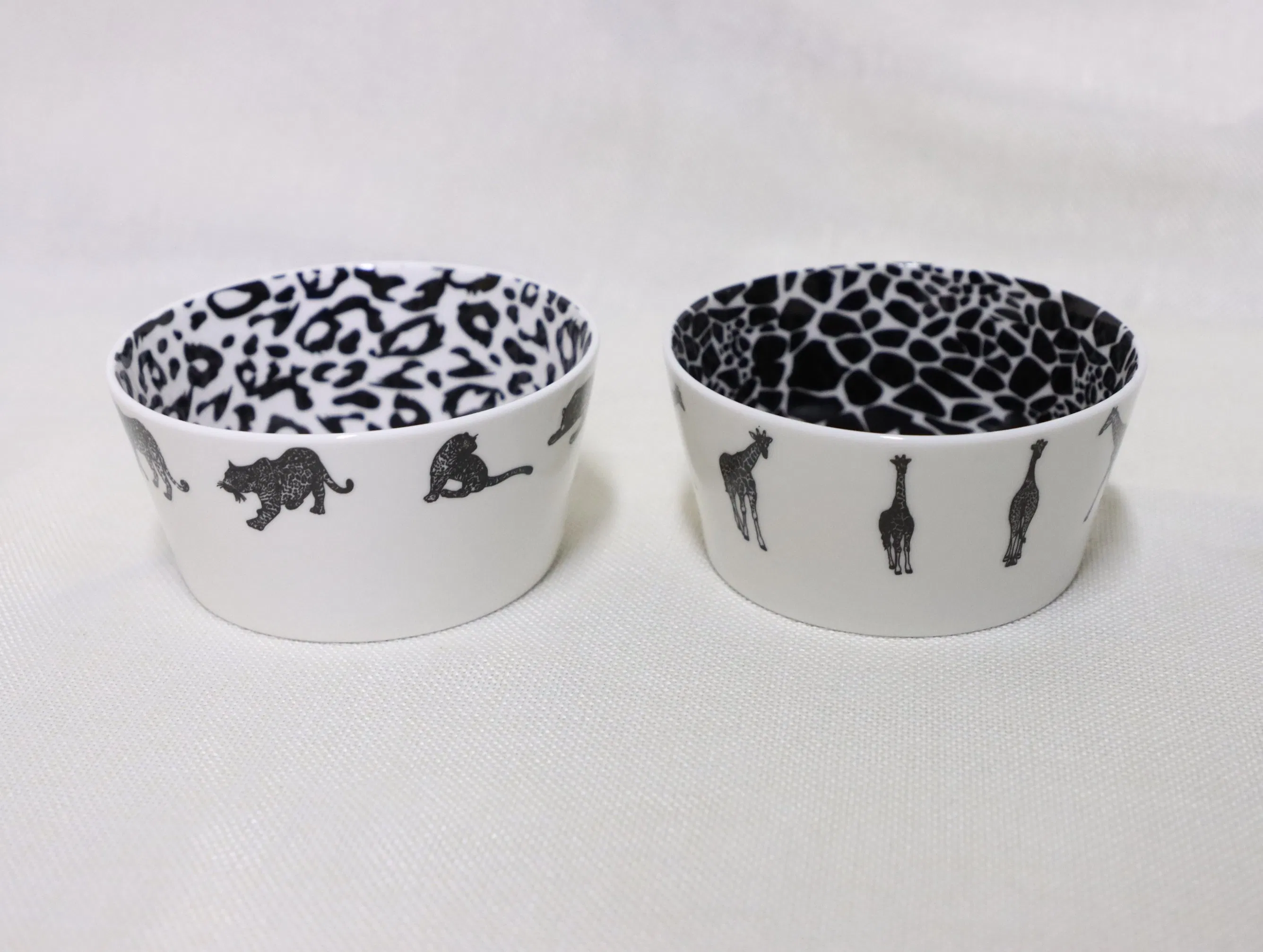 Ceramic Snack Bowl, Zebra Leopard Full Decaled Ceramic Tableware Serve Bowl