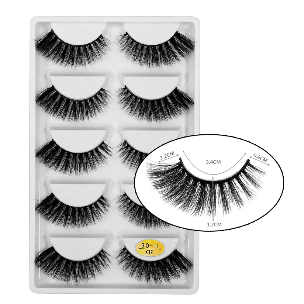 5pairs 3D Eye False Eyelashes Natural Thick Fluffy False Eyelashes Sets