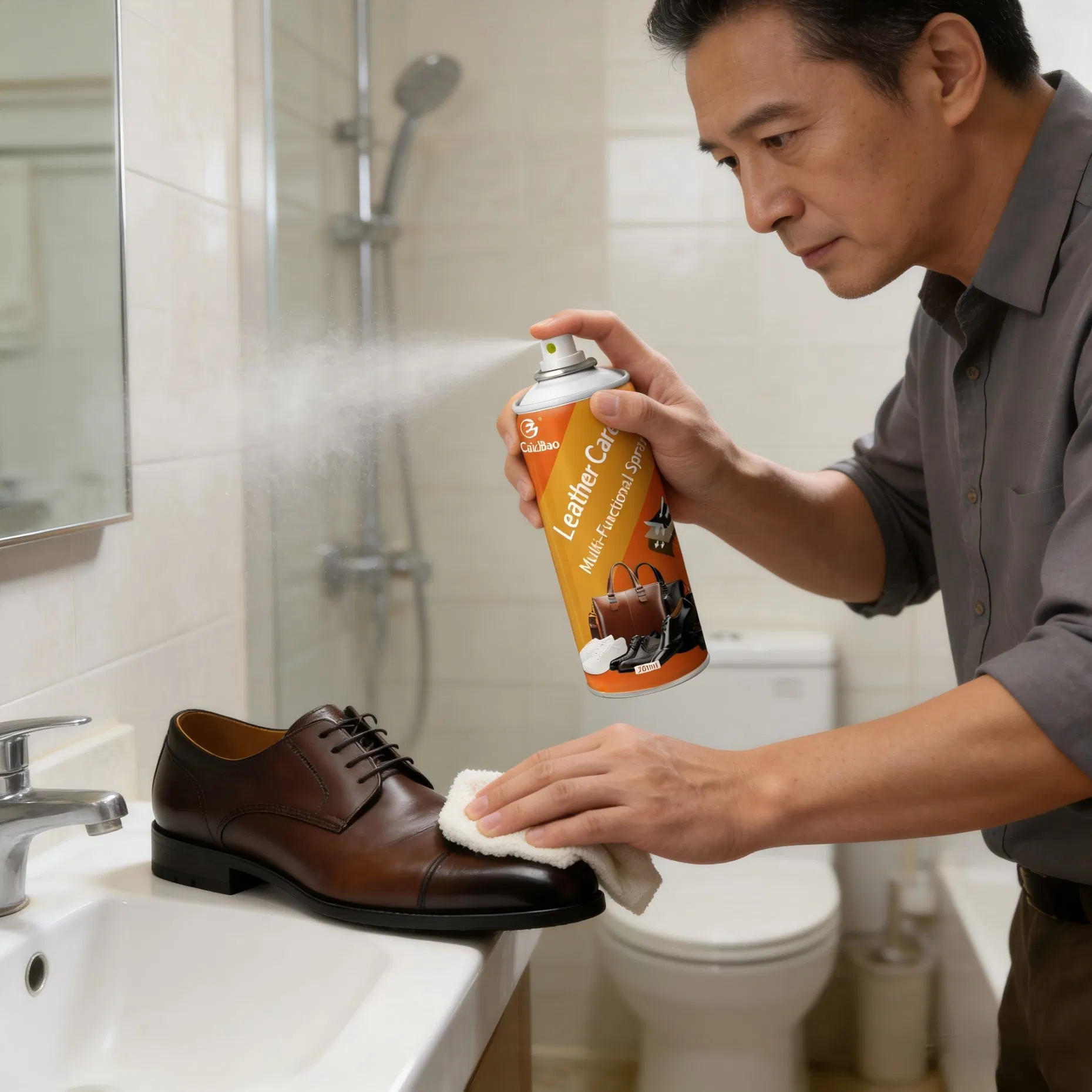 Premium Leather Care Spray - Cleaner & Conditioner for Shoes Sofa Bag