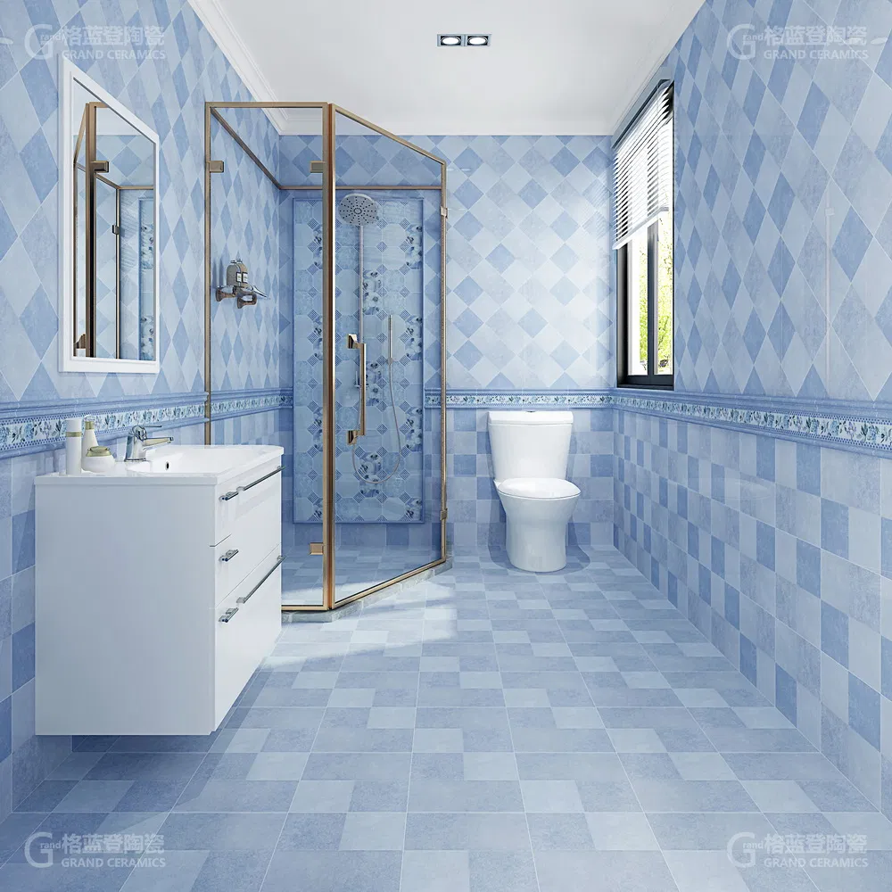 Ceramic Tile Designs Price Blue Color Floor Kitchen Backsplash Tiles India