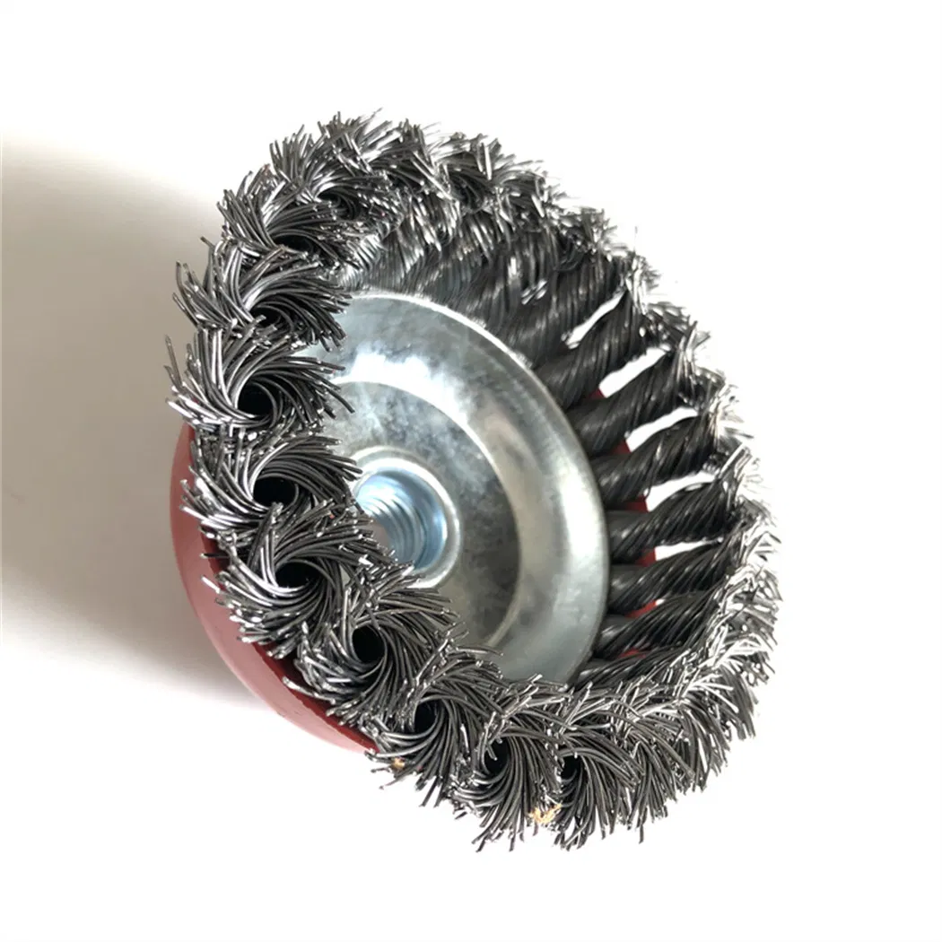 Витая чашечная щетка 100 мм M14, сталь