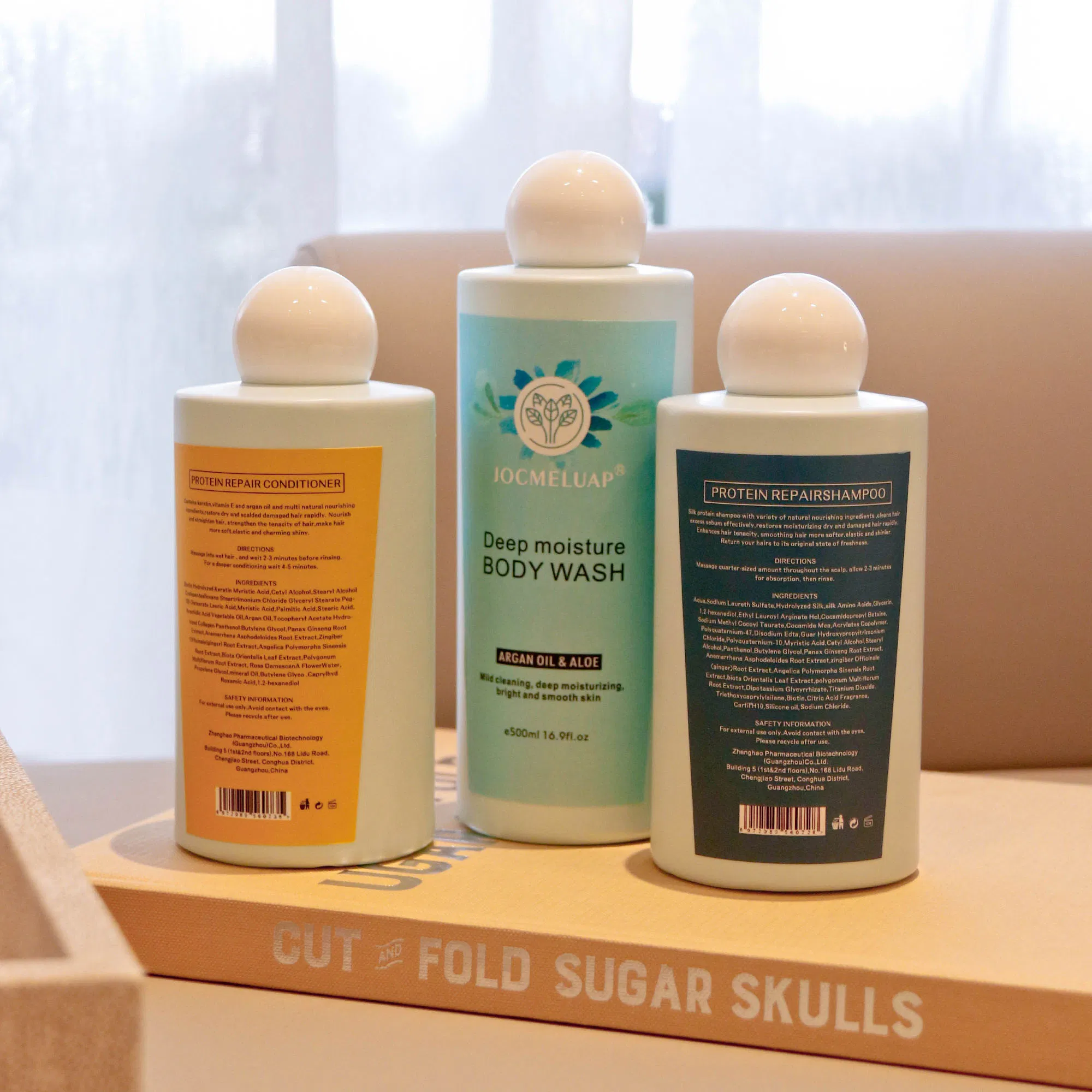 Wholesale Hair Products Natural Organic Nourish and Shine Hair Shampoo Shower Gel and Conditioner Set