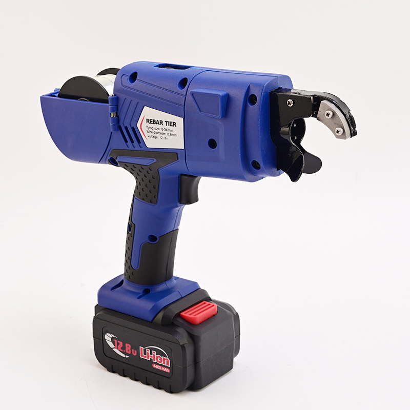 CE 8-32mm Steel Rebar Tier Gun, Rebar Tying Machine 12V Automatic Handheld Electric Cordless Li-ion Battery Rebar Tier Tying Machine for Construction