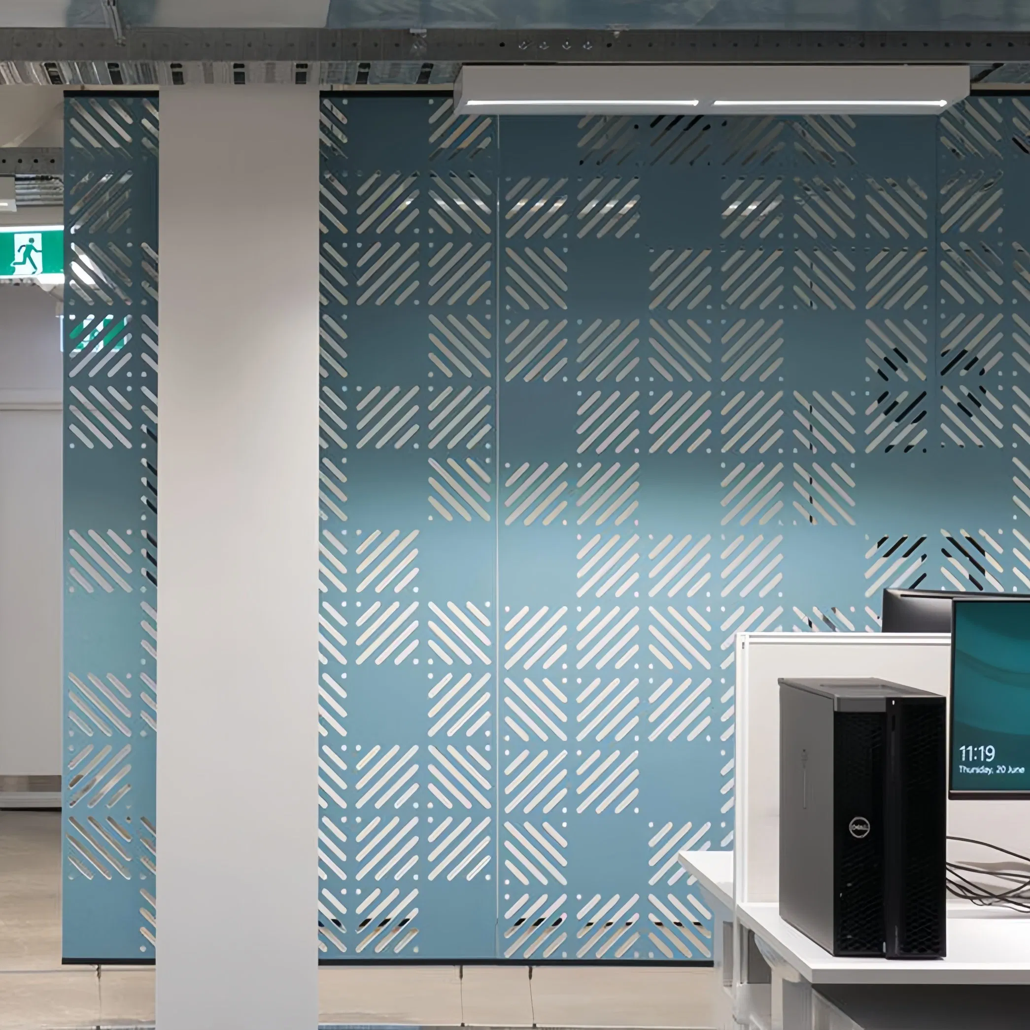 Industrial Chic Pet Felt Raw Edge Hanging Acoustic Baffle Panels and Dividers for Loft Apartments and Creative Studios