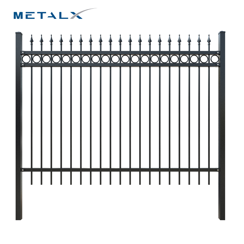 High Quality Ornaments Wrought Iron Black Color Panel Fence