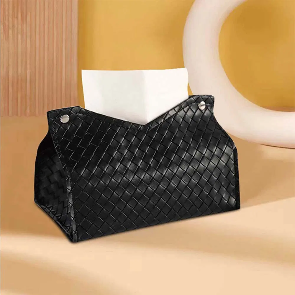 New Creative Multi-Functional Desktop PVC Leather Square Cosmetics/Tissues/Napkins Storage Box in Black/White/Red/Yellow/Gold for Hotel/Home/Living Room