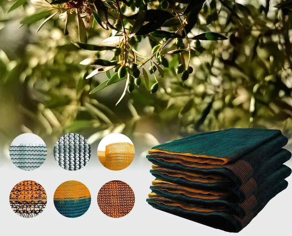 90GSM 6X12m Green Olive Mesh Olive Net with Reinforced Tarps