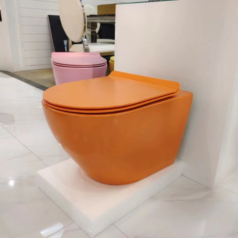Colorful Option Bathroom Sanitary Toilet Inodoro Suspendido Commode Bidet Seat Ceramica Water Closet Wall-Mounted Wc Toilet