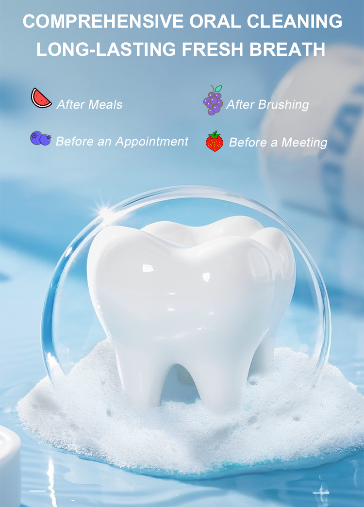 Travel Size Foaming Mouthwash Fruit Flavor 55ml Fresh Breath Liquid Toothpaste